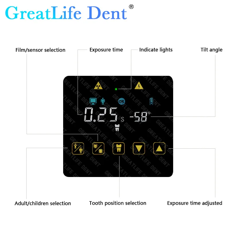 Greatlife-ポータブル歯科用機器,デジタルx線マシンユニット,高周波,x線カメラ,rvgセンサーイメージング