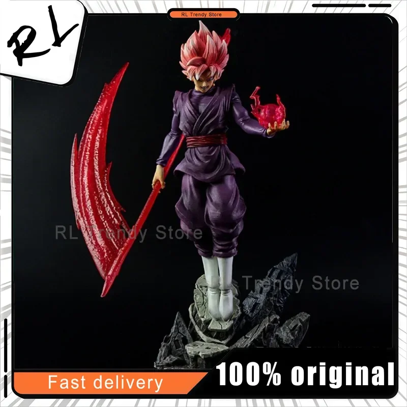 38cm Dragon Ball Zamasu con guadaña Goku escena de rosa negra figura de Anime modelo estatua