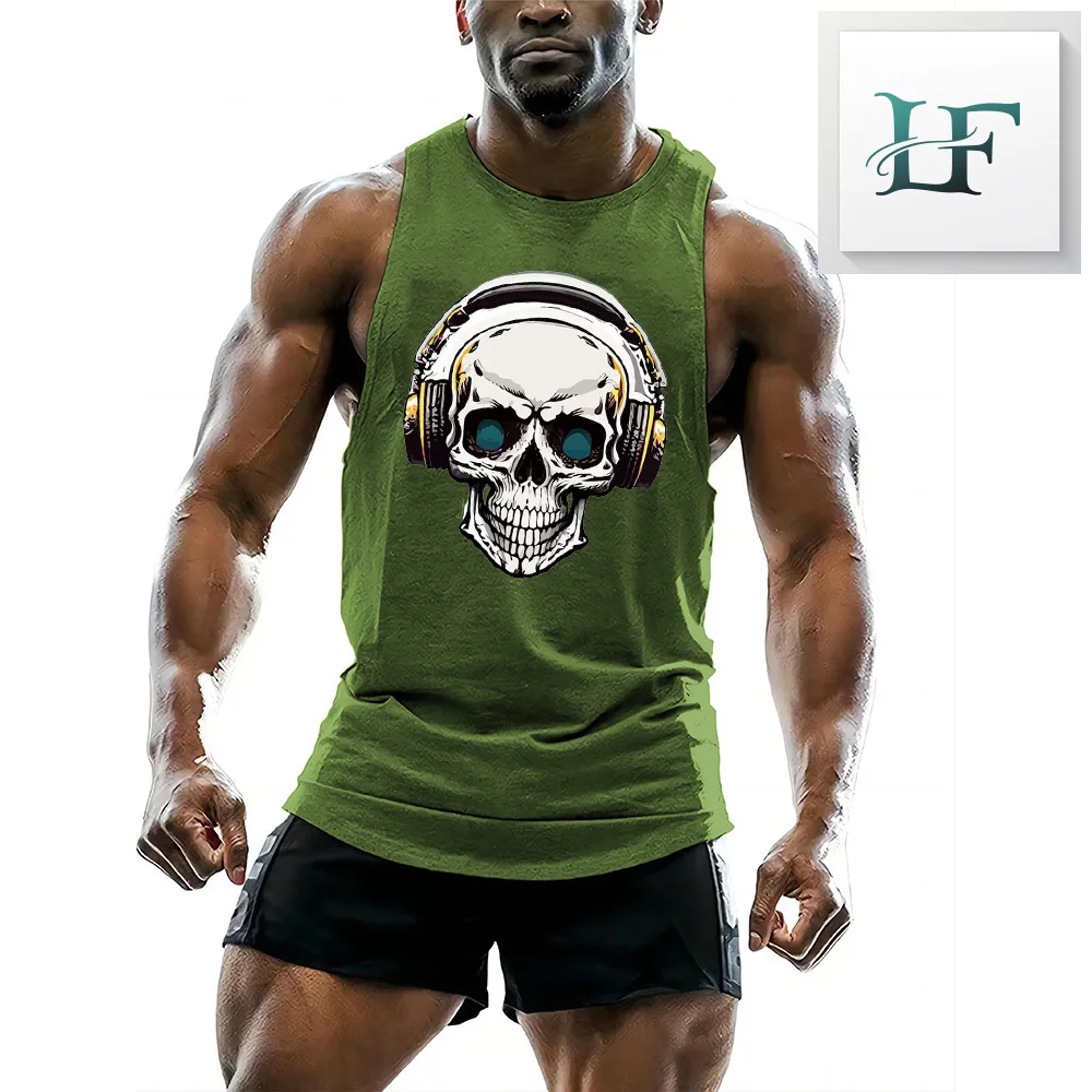 Mens 3D printed fitness vest, quick drying sleeveless T-shirt,fitness suit, basketball training vest,summer mens sports top2024. - Image 4