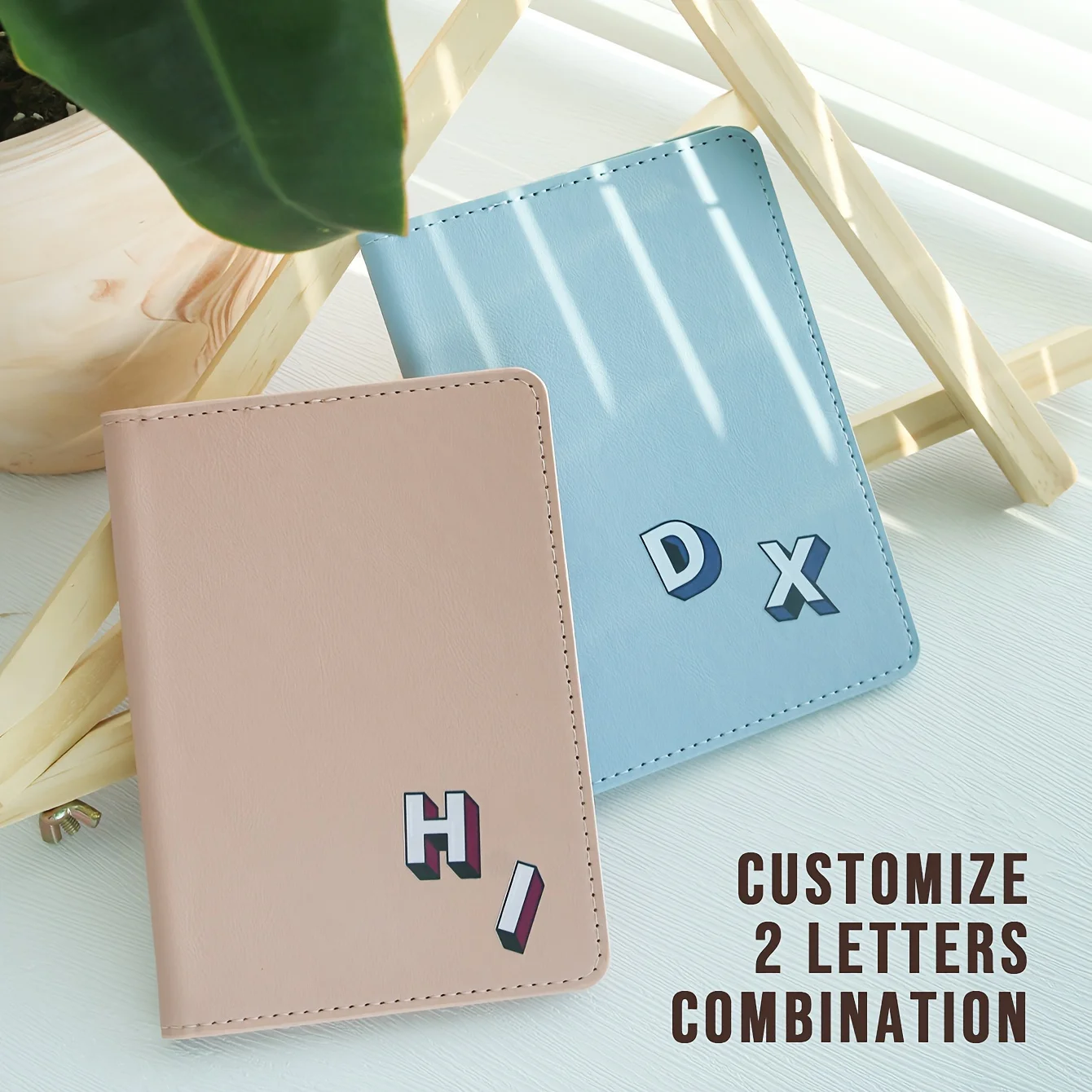 

Personalized Passport Cover Customized Passport Holder Customize Retro Cubic Initial Letter Cover Vintage Couple Travel Wallet