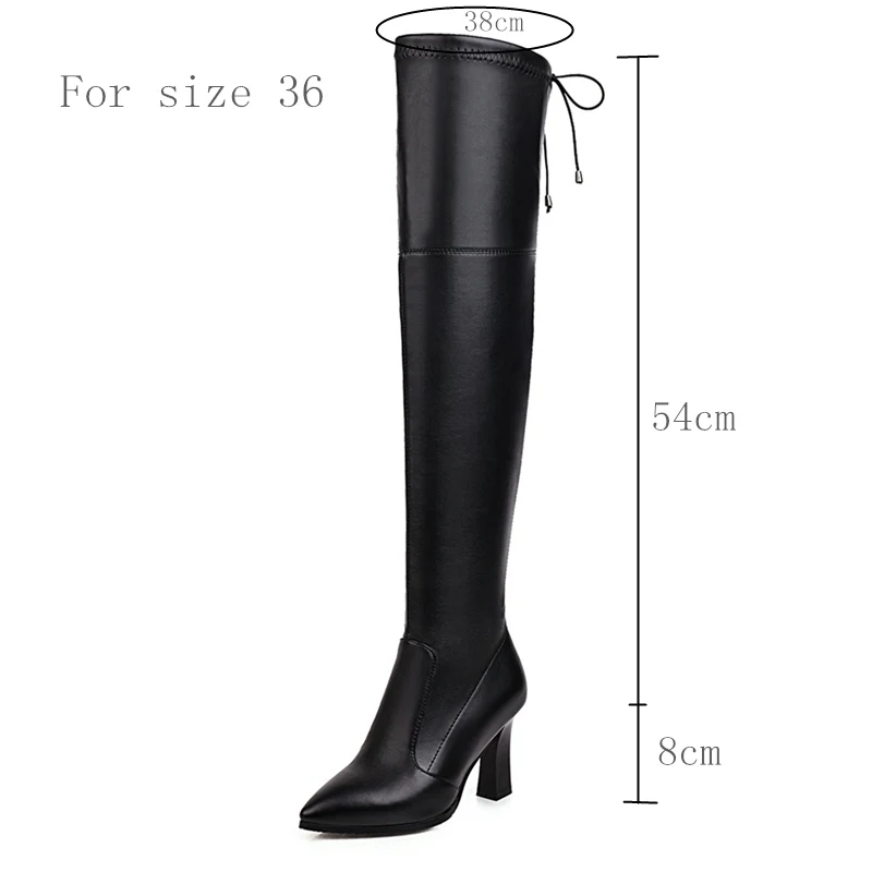 Elastic Thigh High Boots Women Shoes Sexy Slim Long Over the Knee Boot Female Fashion Brown Silver Black Winter Shoe Big Size 45 view 6