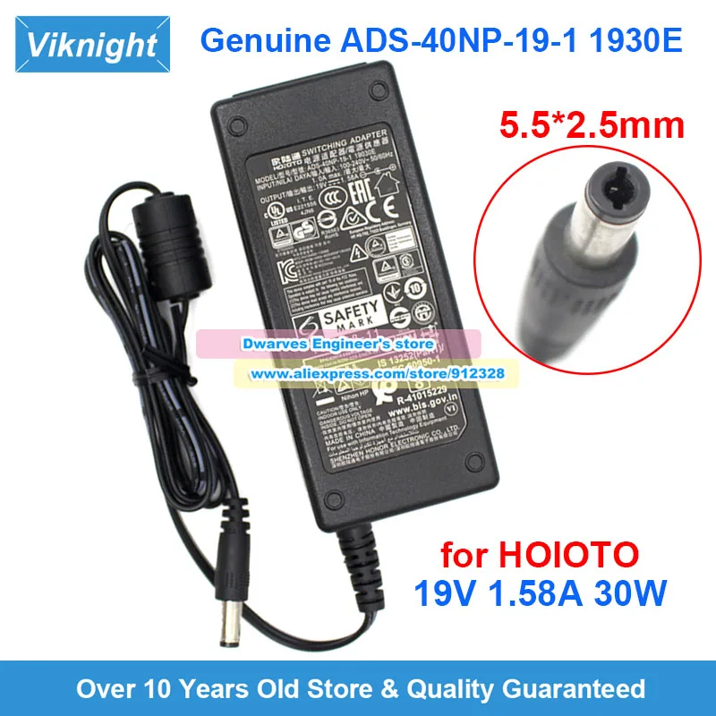 

Genuine 19V 1.58A Hoioto Switching Adapter ADS-40NP-19-1 1930E ADS40NP191 Charger for HP 23ER 22EP Display 24F MONITOR