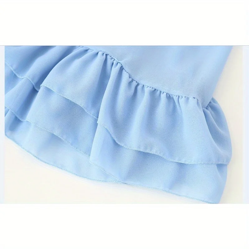 2025 الربيع والصيف النمط الأوروبي والأمريكي الجديد الوقوف طوق البوق كم عباءة نمط فستان ملابس الرقص