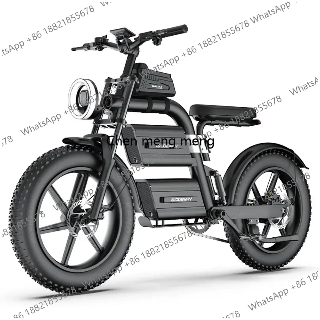 Powerful Dual Battery Electric Mountain Bike for Adults Fat Tire Rear Suspension Breast Hydraulic Disc BrakeHigh Speed