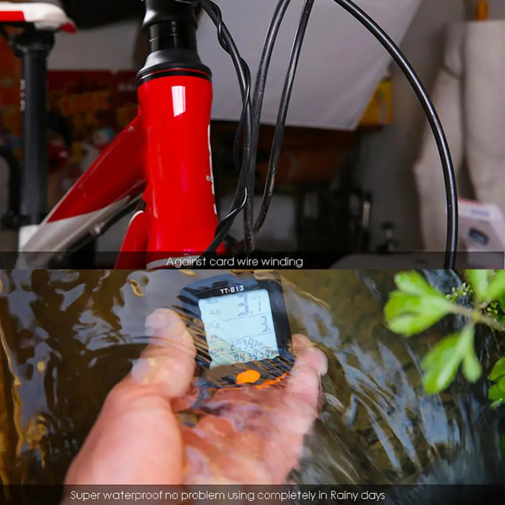 YT-813 Bike Speed Meter Digital Bike Computer Multi-function LCD Odometer Waterproof Sports Sensors Bicycle Computer Speedometer