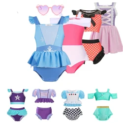 Traje de baño para niña, ropa de playa de Elsa, Blancanieves, Alice, estilo coreano, 2 piezas