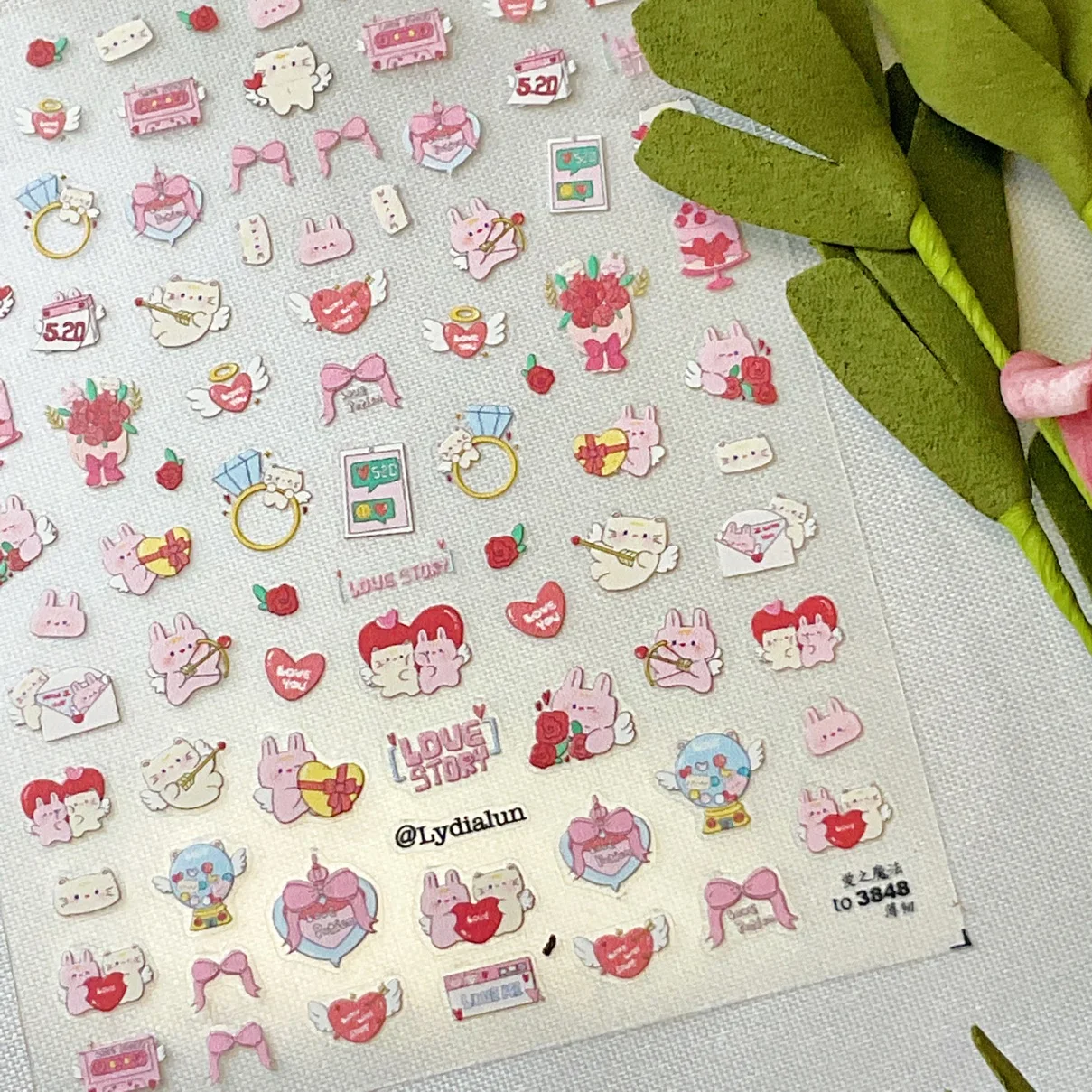 1 sheet tomoni Bear graffiti thin tough nail sticker explosive Japanese cute nail sticker factory wholesale nail sticker