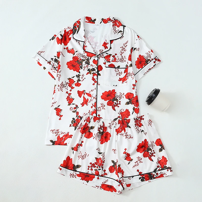 

Элегантная женская одежда для дома, 2 шт., модные топы с короткими рукавами для отдыха и шорты с эластичным поясом, удобный свободный комплект одежды для сна