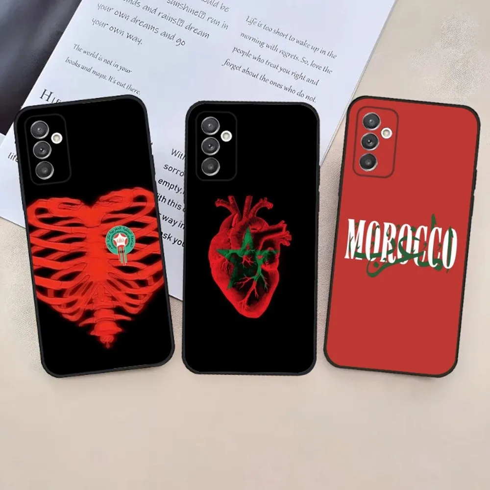 

Morocco Flag Art Phone Case For Samsung S24,23,22,30,21,10,9,Ultra,Plus,Lite,FE,5G Black Soft Case