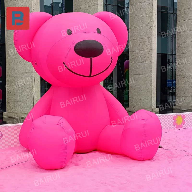 Parque de atracciones para niños, oso gigante inflable, animales de dibujos animados, osos rosas, modelo inflable, decoración de calle cuadrada del zoológico