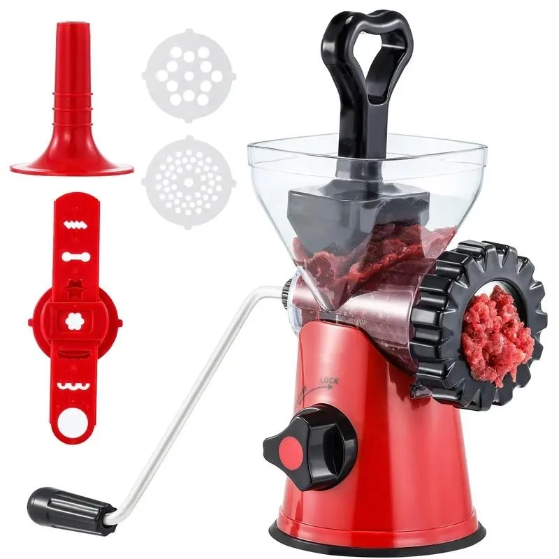 Household environmental protection ABS plastic stainless steel meat grinder Kitchen hand-crank meat grinder Sausage machine