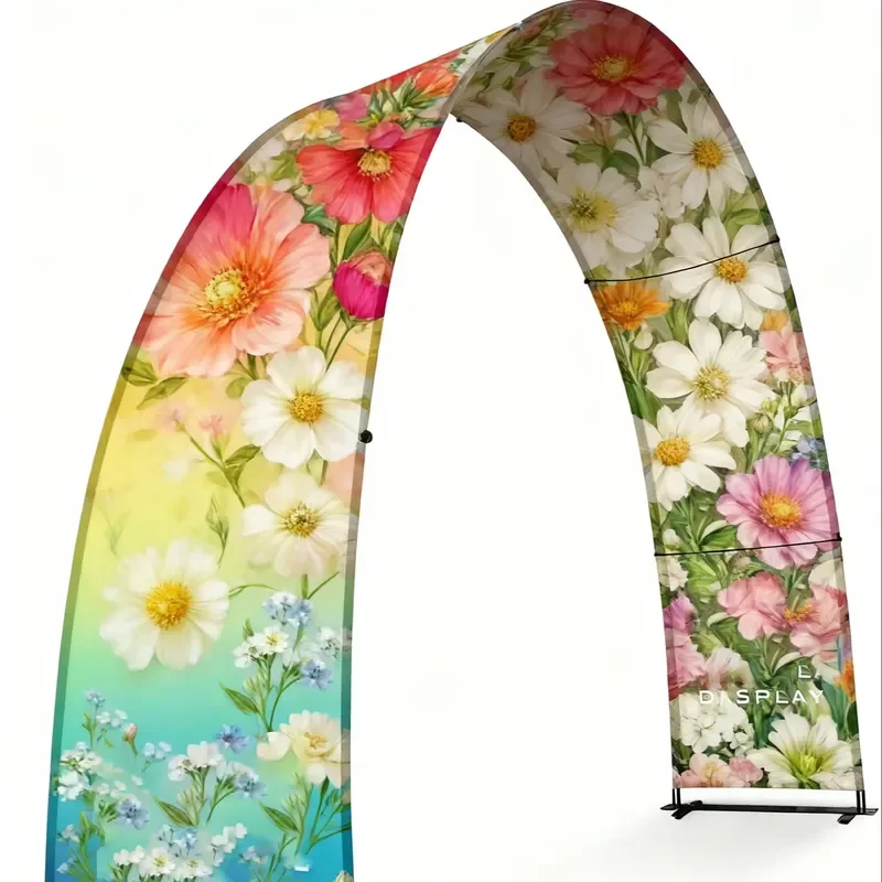 Factory Price Printing Pennant Style Indoor Outdoor Tension Fabric Foldable Portable Arch Display Beach