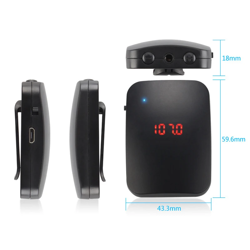 جهاز إرسال ميكروفون لاسلكي Fm مع سماعة ميكروفون و ميكروفون بميكروفون يستخدم لتوجيه جولات المعلم ميكروفون لاسلكي Fm