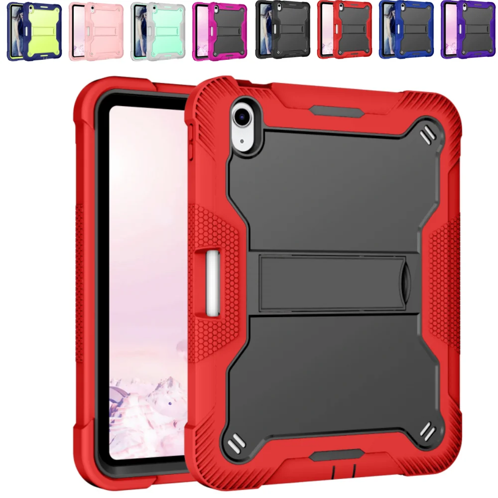 Funda resistente con soporte para iPad 10 2022, 10. a generación, A2757, a prueba de golpes, para tableta de 10,9 pulgadas, con soporte y ranura para bolígrafo