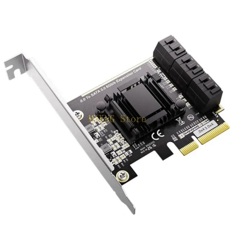 PCIE To 6 Port SATA3.0 PCIE Adapter Card Low Power Consumption TXB119/TXB113 ASM1166 Chip For Data Storage Expansion Best Sale