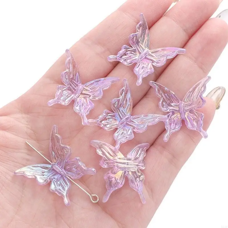 91AF pacote 20 contas borboleta multicolor