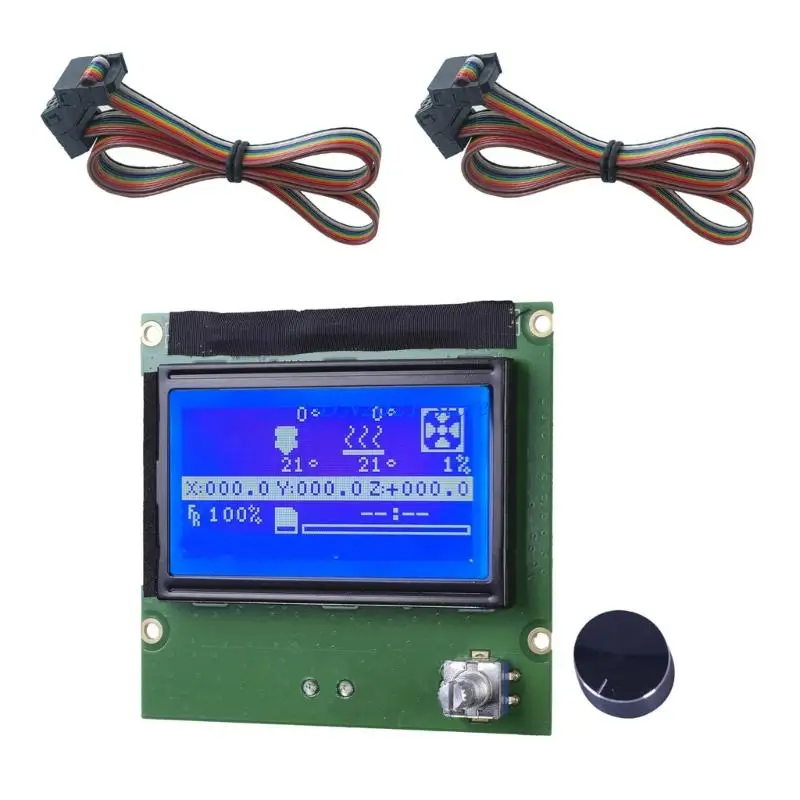 F3KE 12864 LCD Screen Assembly Printer LCD Display Screen With Control Panel 12864 Blue Screen For 3D Printer