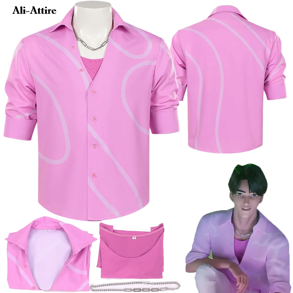 

2025 мультфильм «Охотник на демонов» KPop, косплей Jinu, мужская одежда, верхняя вечерние маскировка, костюм для ролевых игр на Хэллоуин, карнавальные наряды, костюм