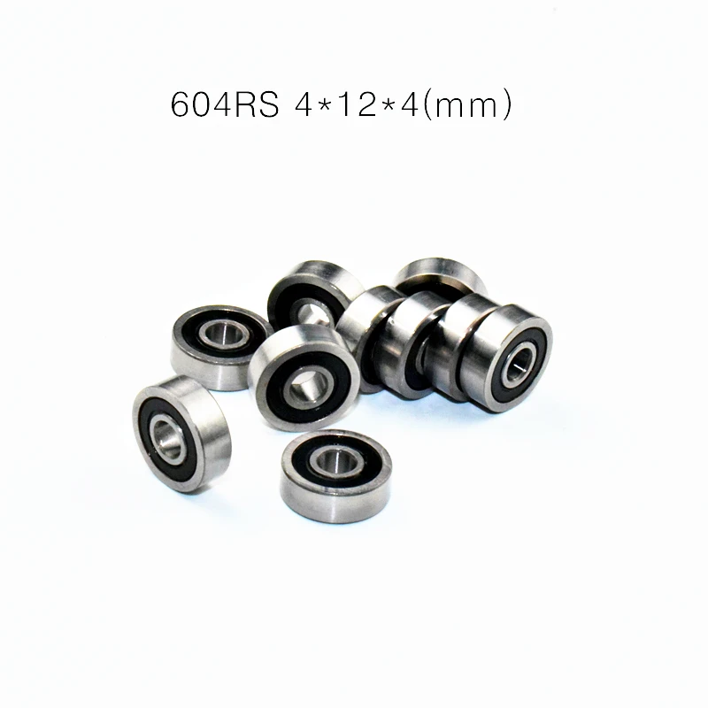 604RS 4*12*4(mm) 10pieces ABEC-5 rubber Sealed chrome steel bearings