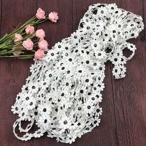 En iyi 10 satış, tül kumaş işlemeli çiçekler 3 boyutlu no. 4