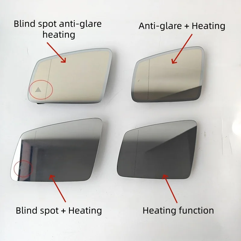 For Mercedes A B C E S GLA GLK W204 W212 W221 X156 Heated Auto Dimming BSM Blind Spot Warning Side Mirror Glass Lens