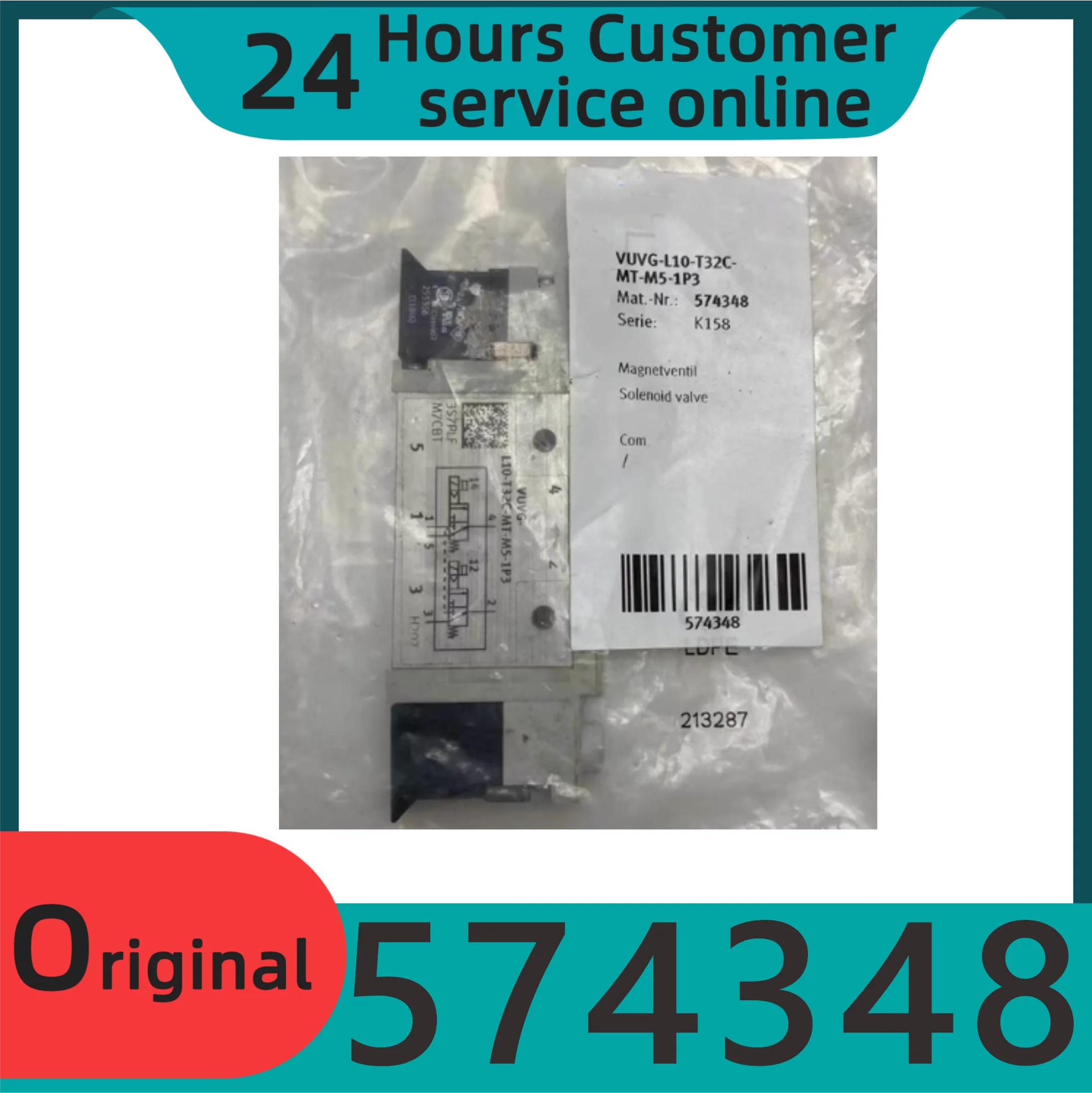 

Совершенно новый оригинальный электромагнитный клапан VUVG-L10-T32C-MT-M5-1P3 574348 пневматический