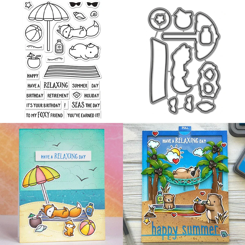 Christmas, Oh Gnome Stamp on the beach Clear Stamps or Metal Cutting Dies Hot For DIY Craft Making Card Scrapbooking Decoration