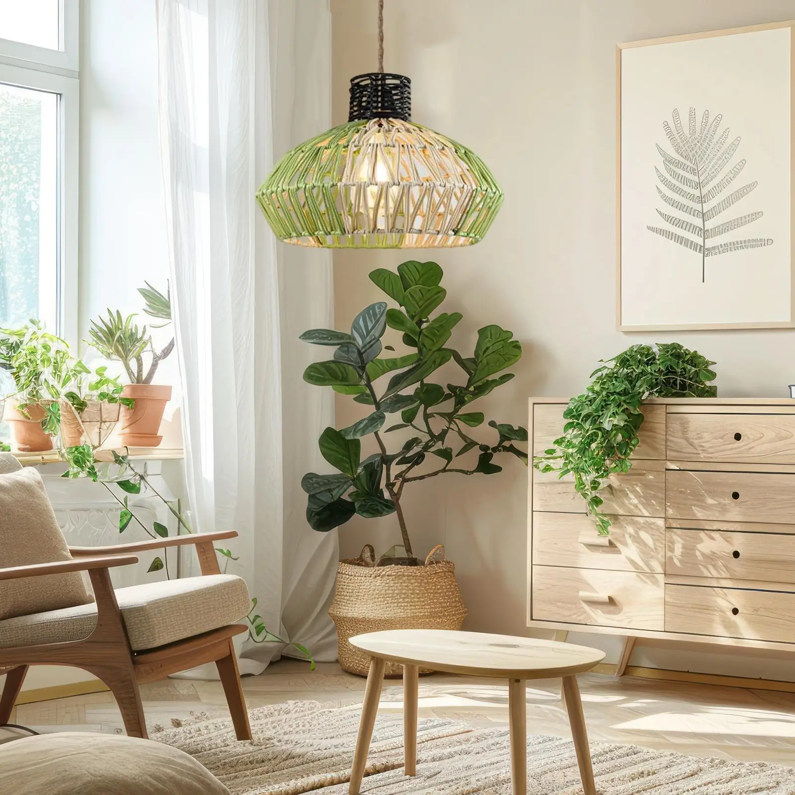 

Тканый абажур ручной работы для подвесного светильника (только абажур) – идеально для дома, кухни, островной зоны, общежития, фонарей, магазинов, чайных, кафе