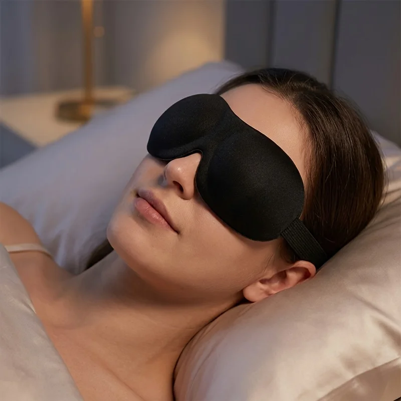 Stereoscopic Leopard Print Blackout Mask Black Lightweight Sleep Aid Masks Yoga Nap Blindfold Travel  Business Travel Eyeshade