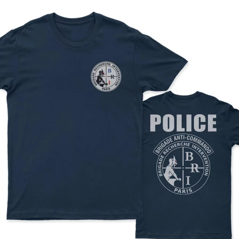 Brigade française recherche Intervention Brigade BRI Anti-commando T-Shirt 100% coton col rond manches courtes décontracté hommes T-shirt