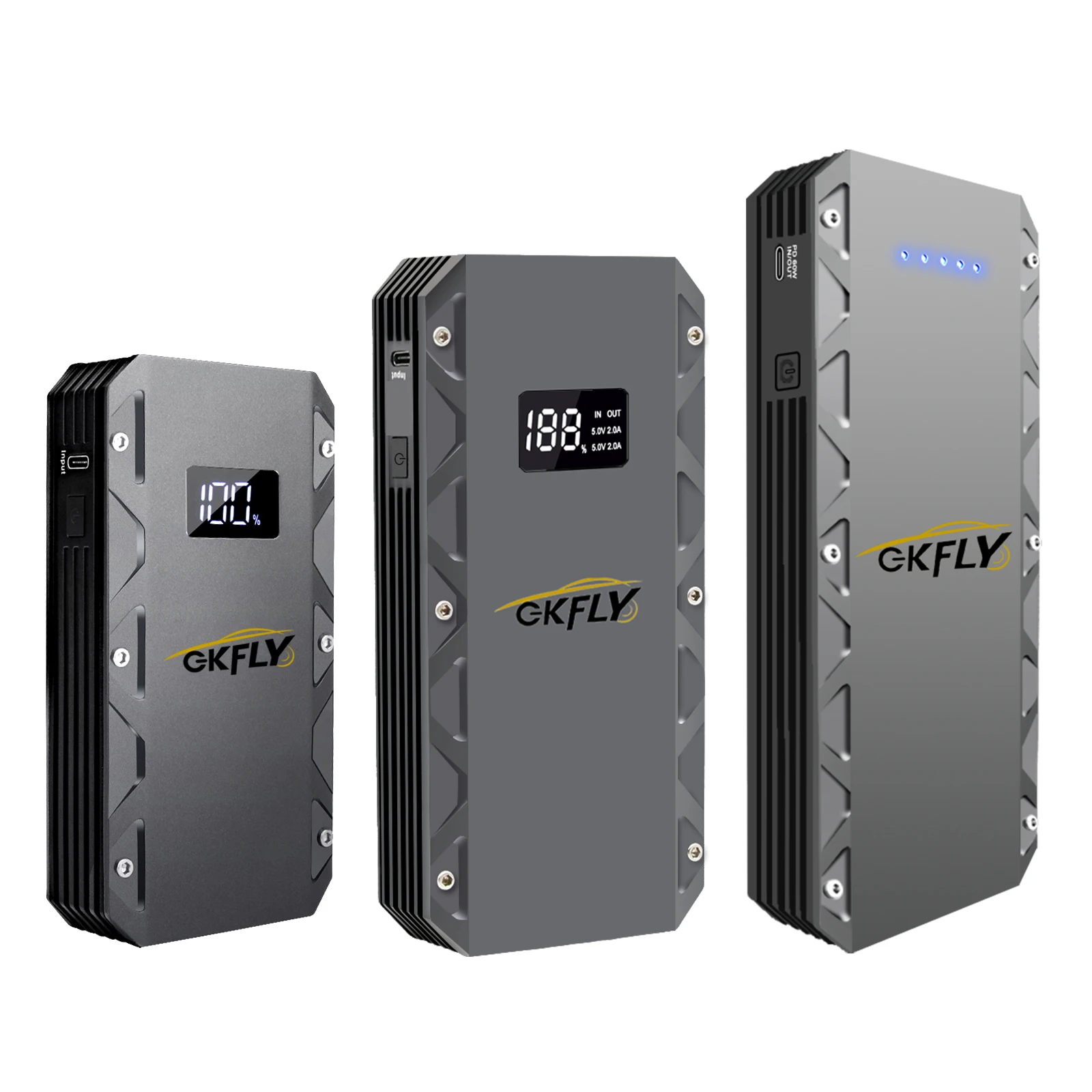 GKFLY 3000A/5000A/9000A جهاز بدء الطاقة الفائقة 12 فولت سيارة الانتقال كاتب قوة البنك شاحن سيارة لبطارية السيارة الداعم المغفل