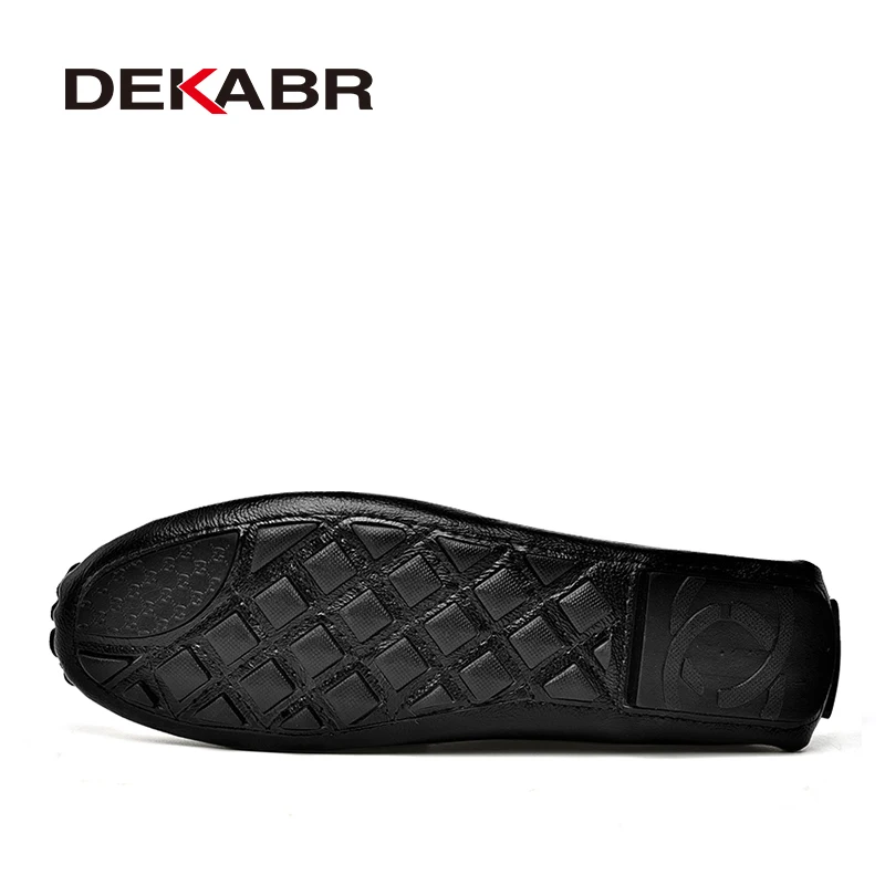 DEKABR Brand New Men Casual Shoes Men Leather Loafers Soft Moccasins Non-slip Flats Driving Shoes Fashion Men Shoes Size 38-47