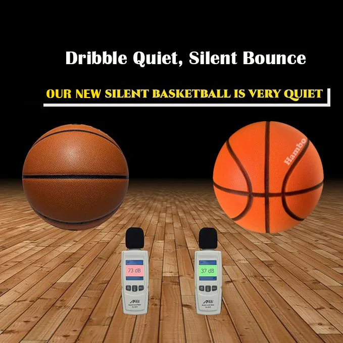 Grooved Silent Basketball Number 7(29.5'') Airless Foam Basketball Indoor Training Silent Ball for Quiet Dribbling Mute Bouncing