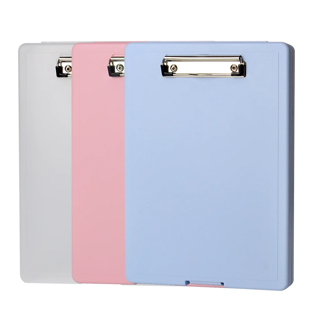 Low-profile clipboard with storage and pen holder for the school corporate office