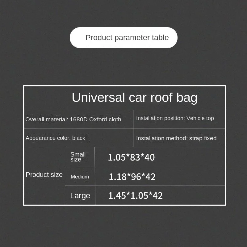 Roof Waterproof Luggage Bag Oxford Cloth Car SUV Universal Car Travel Self-driving Storage Bag