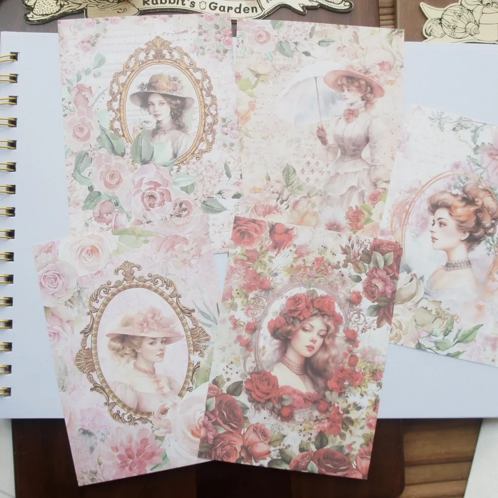 

30 Sheet lady and flower garden Background Design Craft Paper Gift Decoration Scrapbooking Handmade DIY