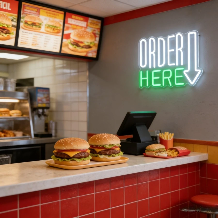 ORDER HERE Arrow Neon Sign Dimmable LED Light USB for Coffee Shop Bar Counter Restaurant Window Decor Storefront Business Sign