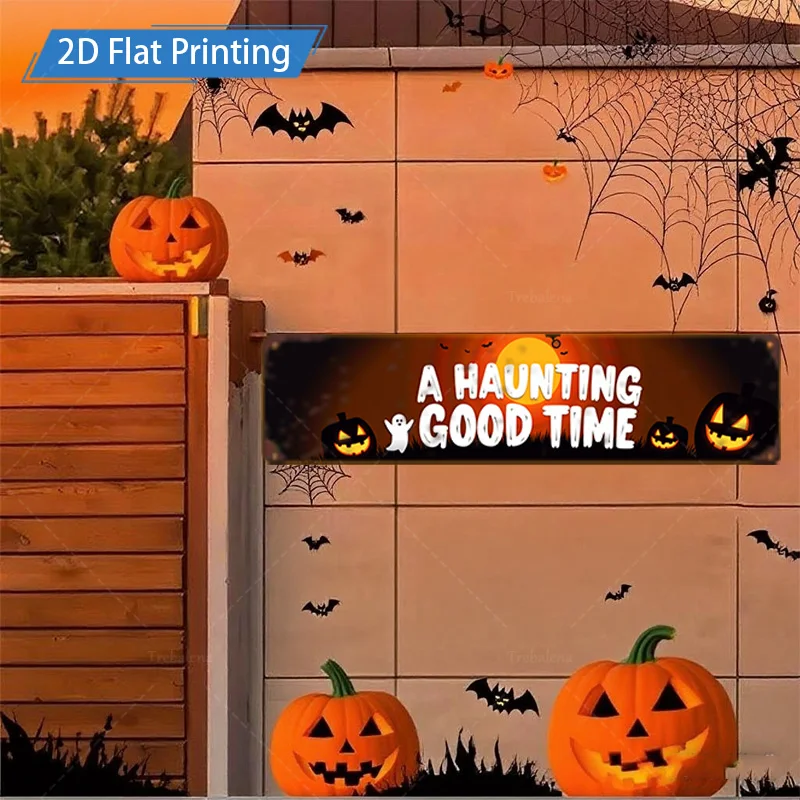 1 قطعة علامة معدنية ، 4x16 بوصة هالوين مسكون وقت جيد علامة معدنية ، اليقطين شبح الخفافيش ديكور للحزب