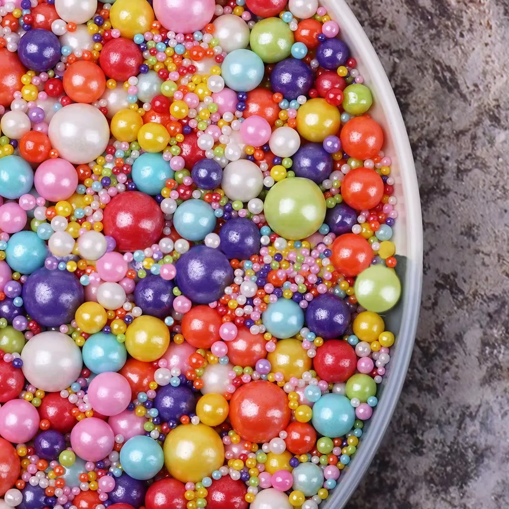 150 g/85 g mehrfarbige Perlen-Kugel-Kuchenaufsatz, Dekor, Geburtstag, Hochzeit, Party, Kuchenaufsatz, Zubehör, nur zur Dekoration, nicht essbar – Detail 3