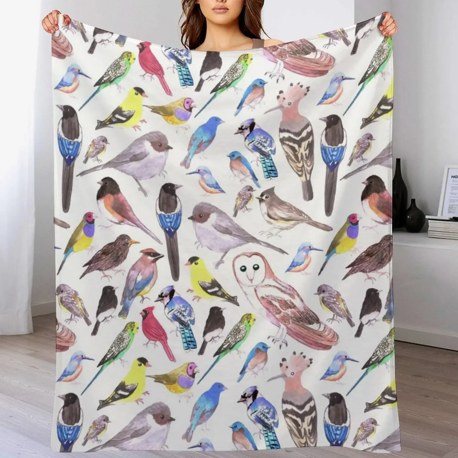 Vögel Amerikas – Haustiere und Wildvögel Überwurfdecke Camping Thermals für Reisen Polardecken