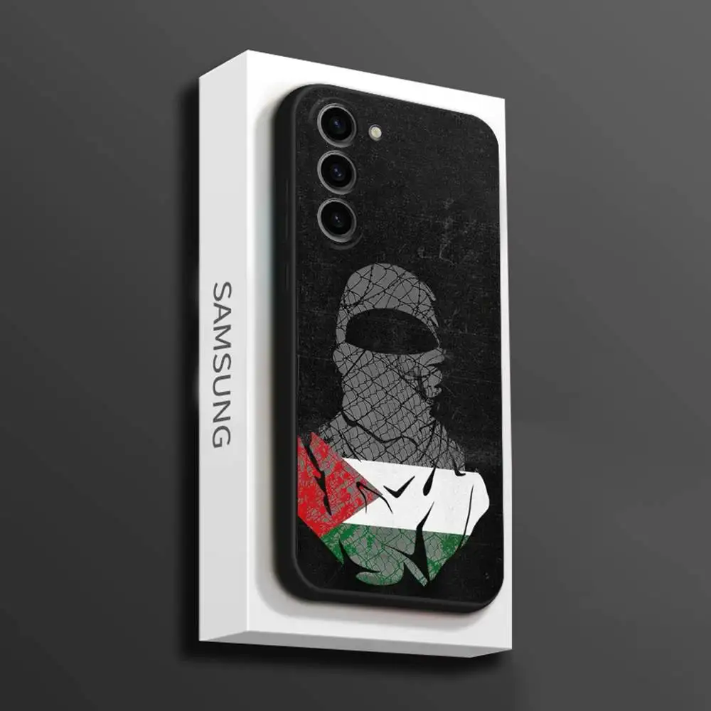Casing Ponsel P-Palestine-es-F-Flag untuk Samsung Galaxy A 91,80,73,72,71,53,52,51,22,5G Sampul Hitam Lembut Tahan Benturan