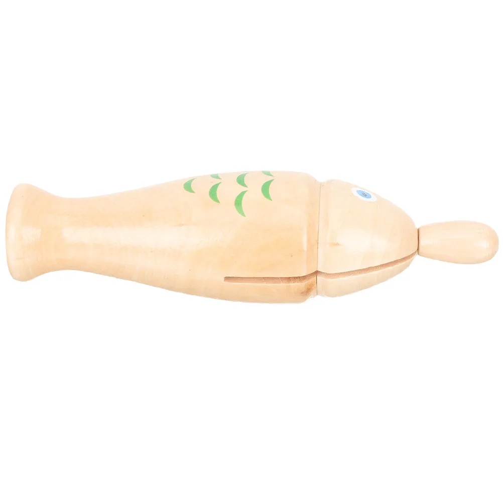 

1 set Wooden Fish Shaped Percussion Instrument Kids Musical Rhythm Toys Safe Material Long Life Pleasing Sounds Practice