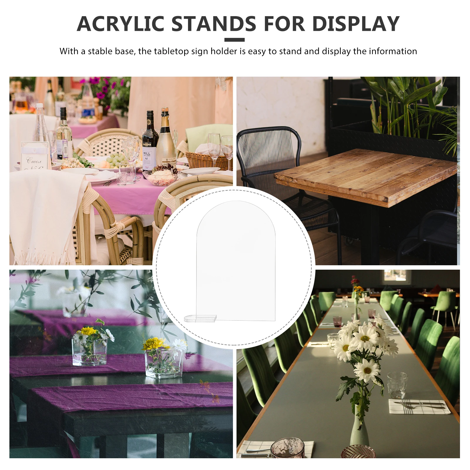 

5Sets Digital Acrylic Place Cards Clear Blank Seating Signs Wedding Table Name Cards Party Supplies Food Labels Card