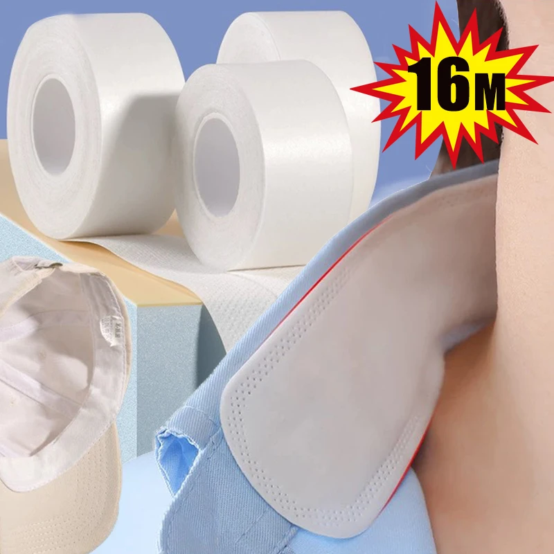 

1/2 Roll Disposable Sweat-removing Collar Stickers Women Men Shirt Neck Liners Sweat Pads Clear Self-Adhesive Absorbent Tape