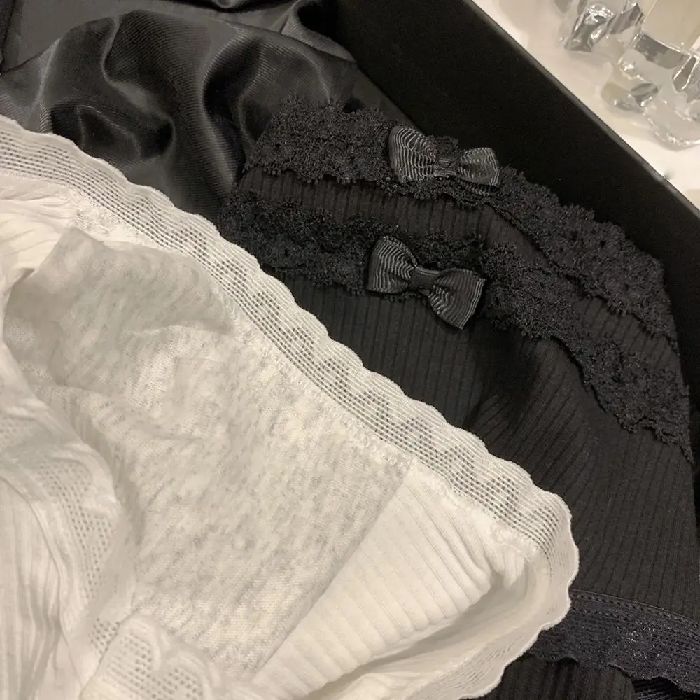 Ropa interior antibacteriana con lazo para niñas, ropa interior de hongos para Fitness, bragas de entrepierna de algodón, bragas sin costuras, lencería japonesa