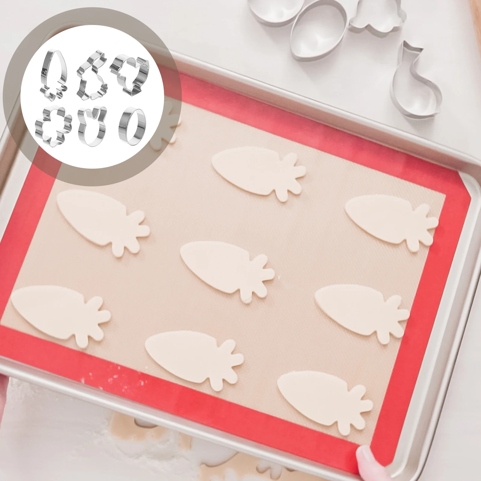 

6 Pcs Stainless Steel Biscuit Mold Mould Molds for Baking Tool Household Kitchen Cookie Metal Silver Reusable Lovely Baby