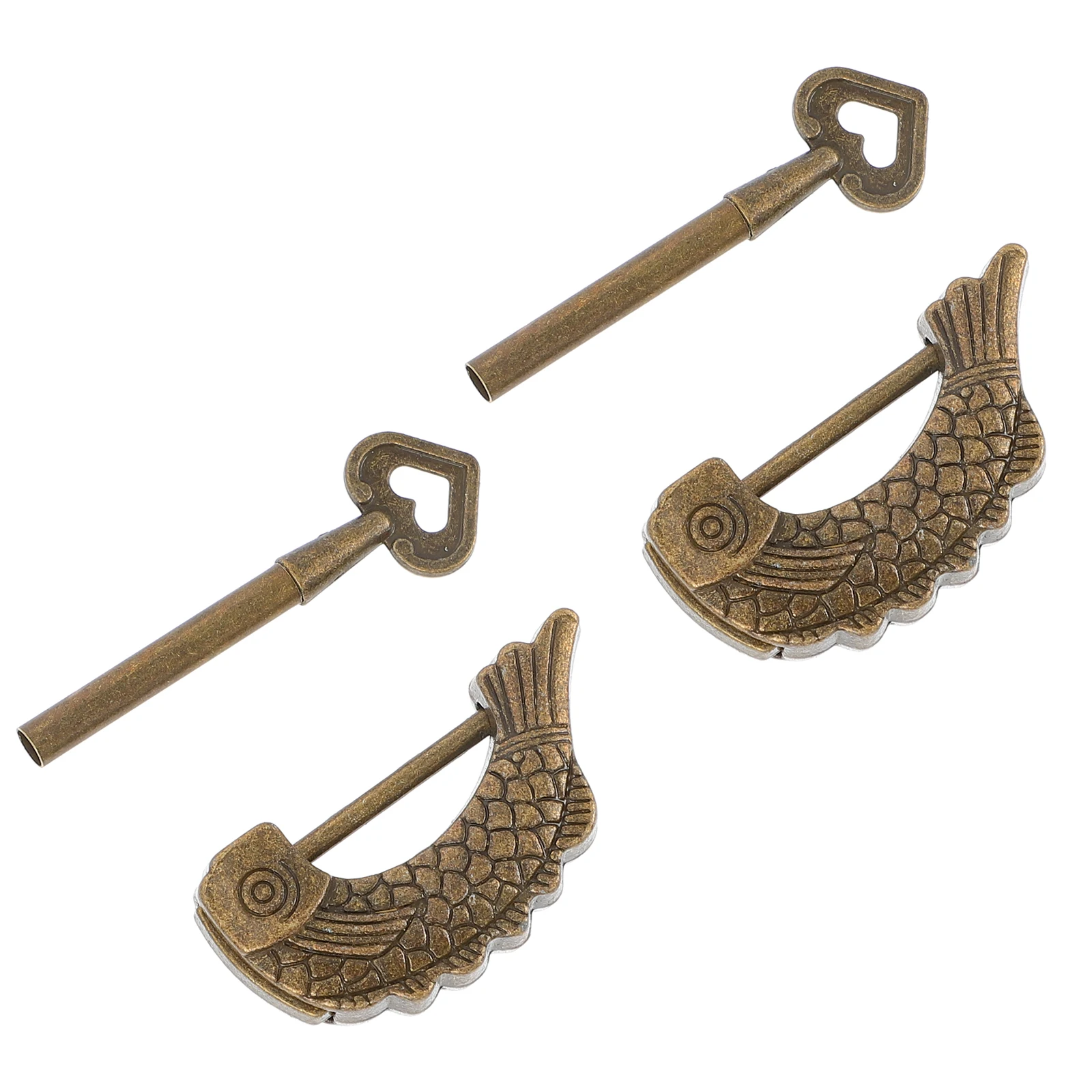 

2pcs Mini Vintage Padlock Retro Box Lock For Jewelry Cabinet Case Zinc Alloy Decorative Security Latch Durable Hanging Lock