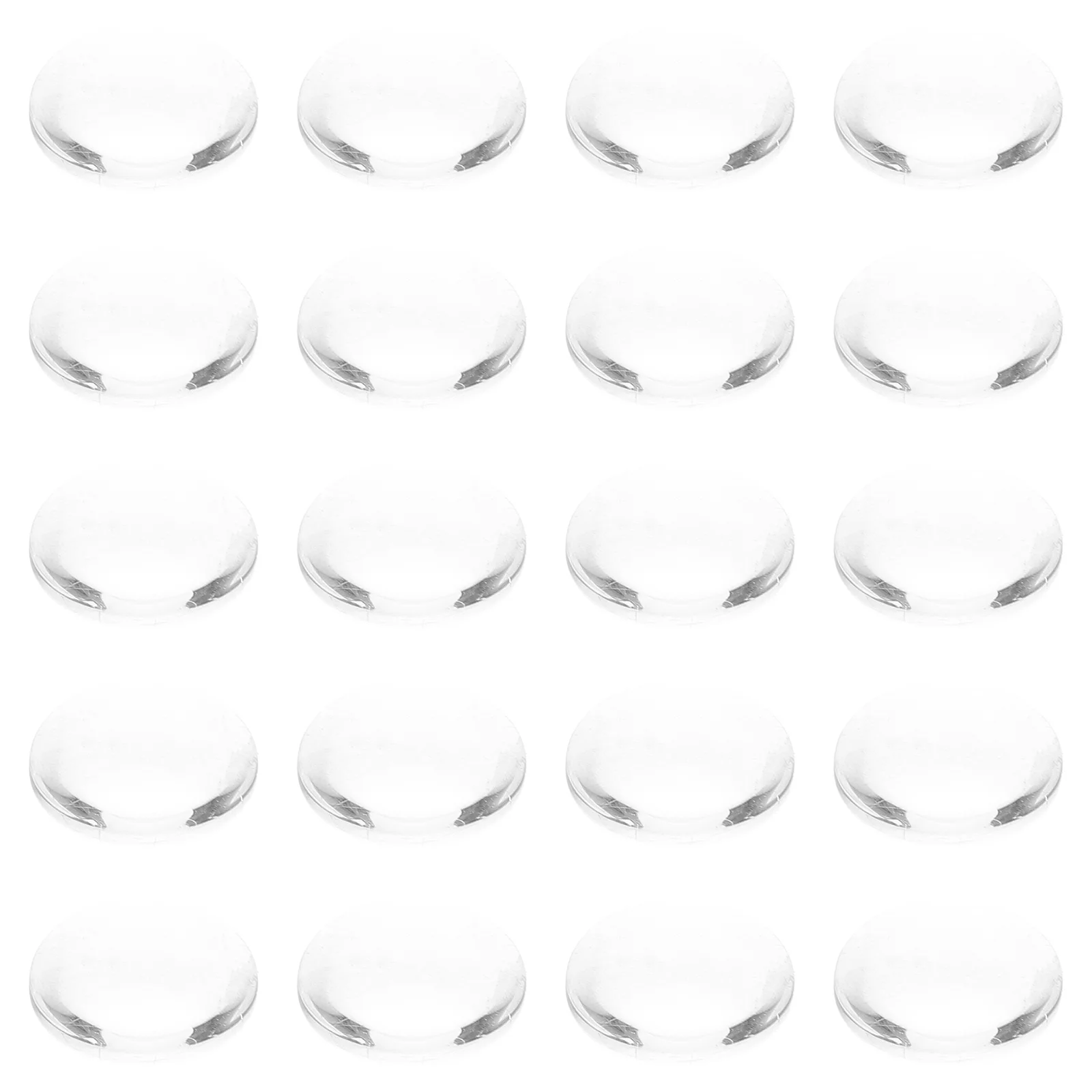 20 pezzi cabochon in vetro trasparente 1,5 cm cartoline per esposizione dei colori delle unghie per campioni di smalti per unghie vetrina d'arte fai da te con retro piatto