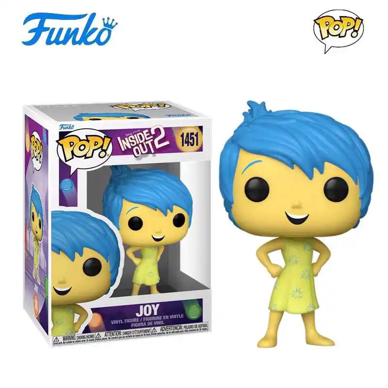 Original Funko Pop Inside Out 2 Anime Figure Joy Sadness Anger Disgust Fear Figures Model Doll Collection Birthday Cartoon Toy