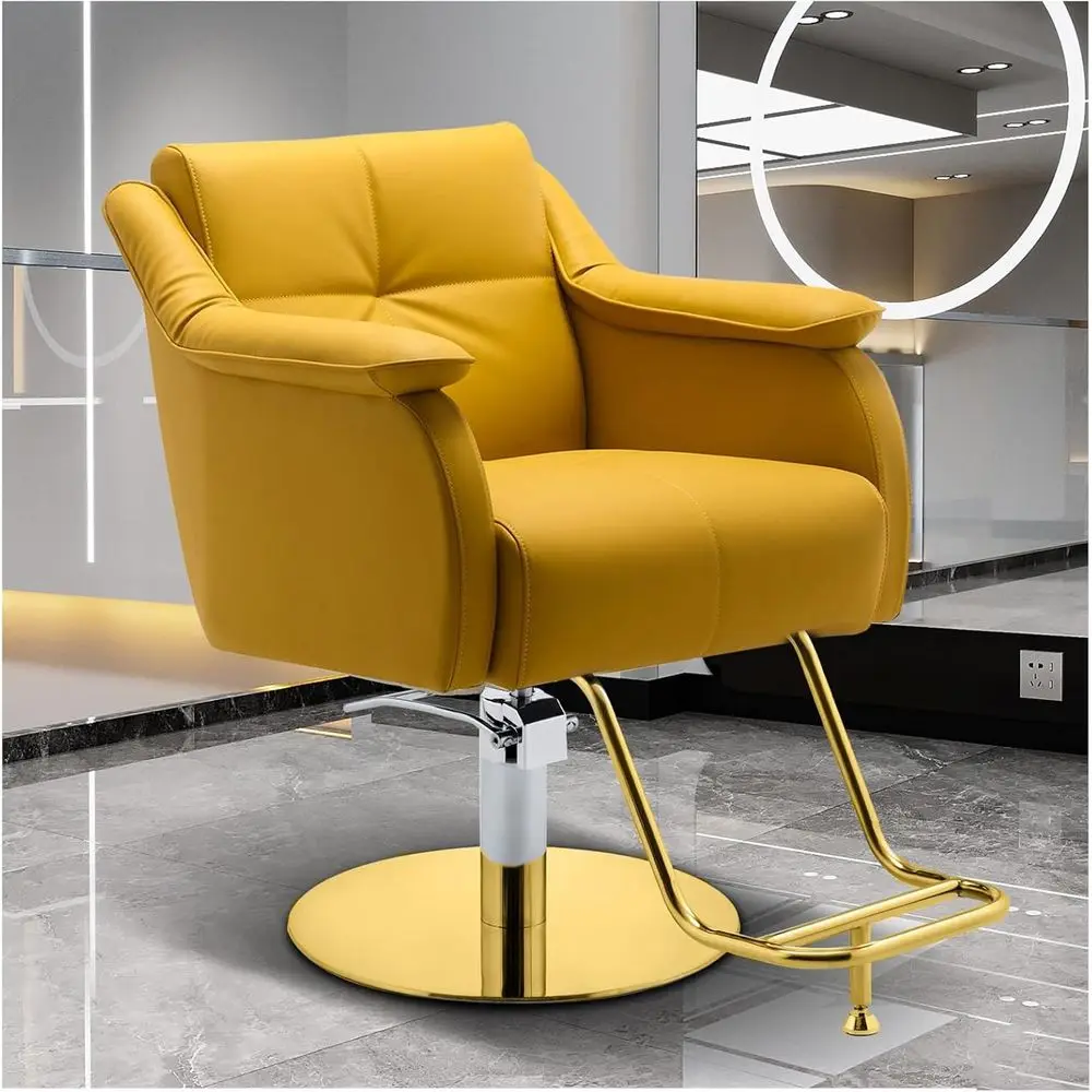 

Желтое сверхмощное вращающееся спа-кресло с гидравлическим насосом для красоты и укладки волос